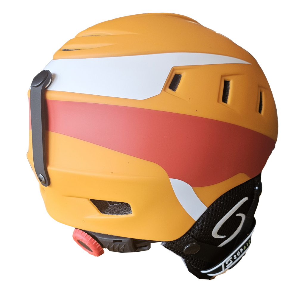 Rear view of Helmet of paraglider Supair PILOT color Fire