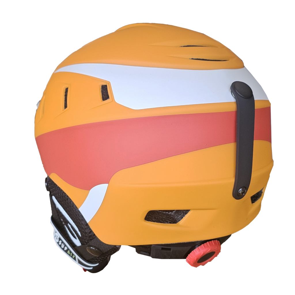 Rear view of Helmet of paraglider Supair PILOT color Fire