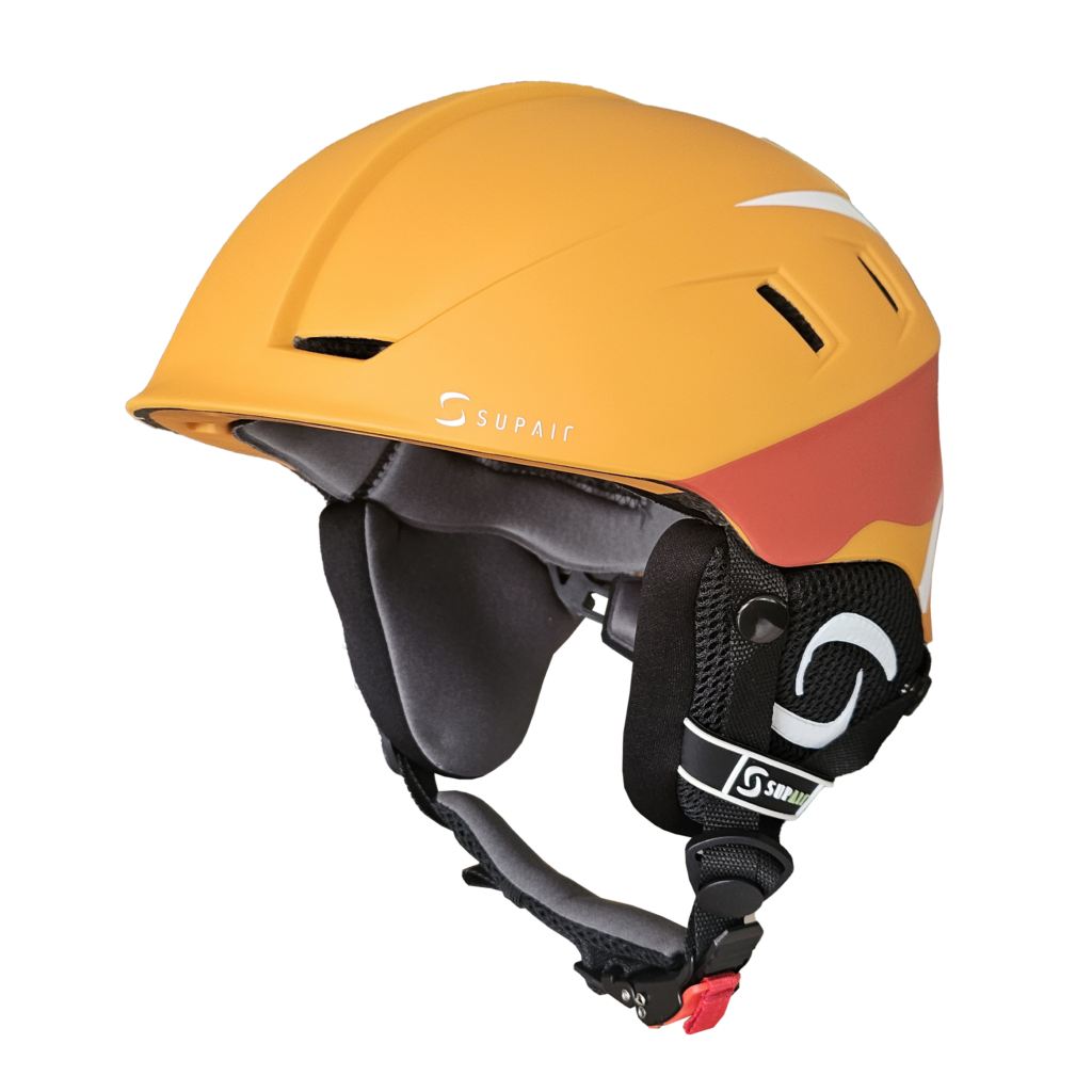 Front view of Helmet of paraglider Supair PILOT color Fire