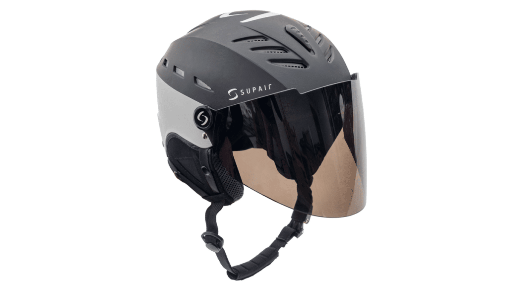 Supairvisor grey  helmet with visor down