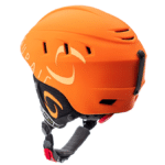 Orangefarbener Helm Pilot von hinten gesehen