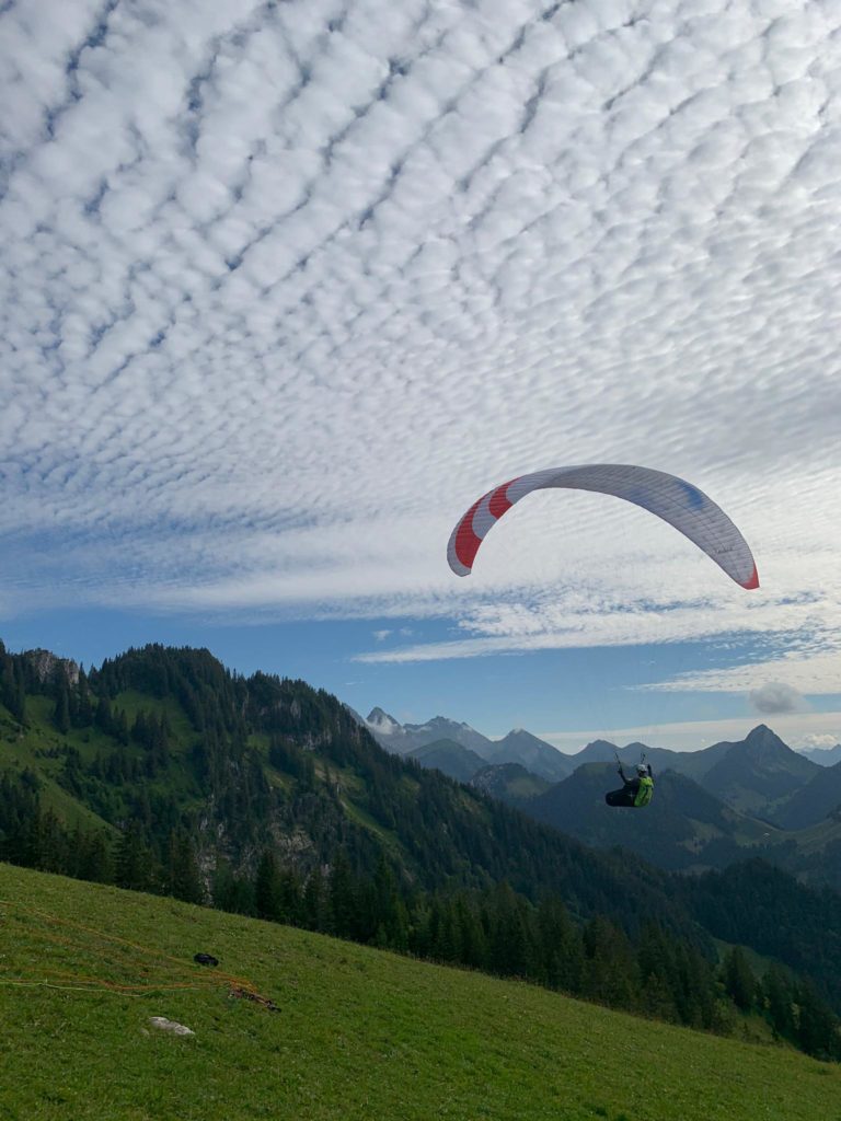 The paraglider SAVAGE in flight