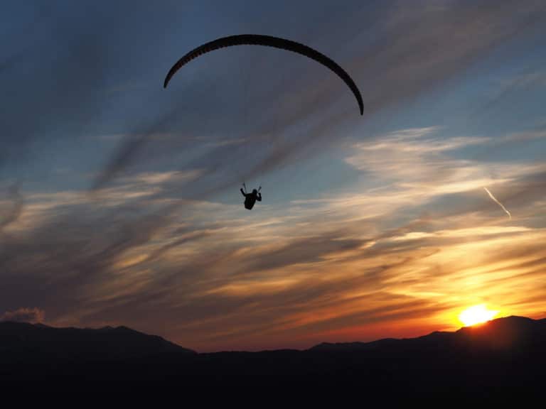 Andi Friesinger im Sonnenuntergang