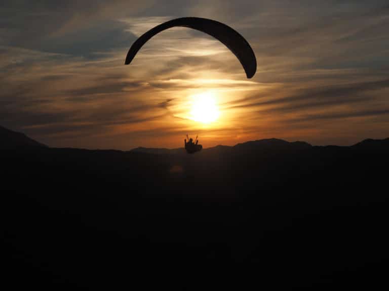 Andi Friesinger bei Sonnenuntergang