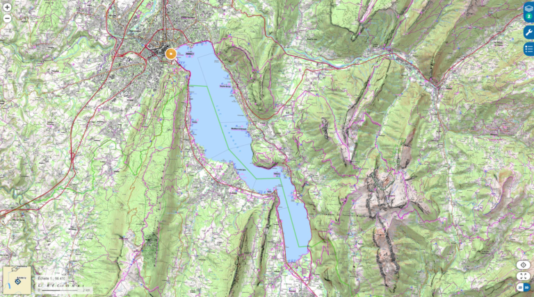 Carte topographique des alentour d'Annecy, Haute-Savoie, France