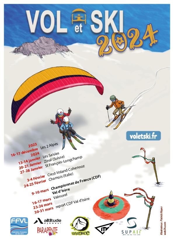 Affiche officielle challenge vol et ski 2024