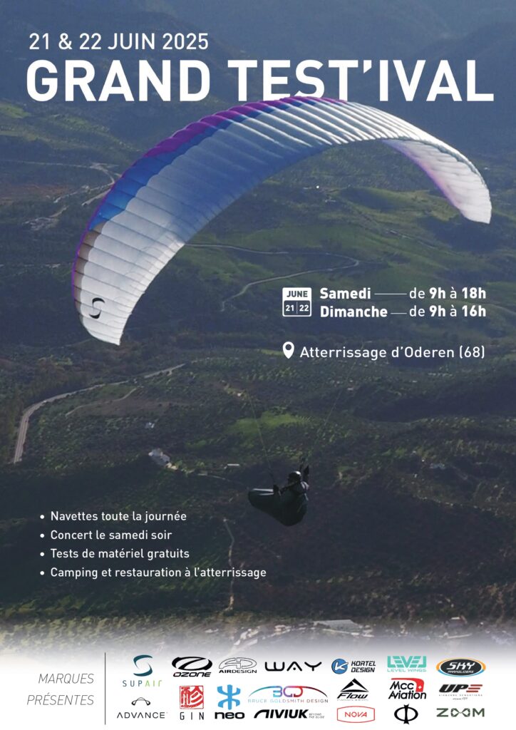 affiche de l'événement grand test'ival de parapente 2025